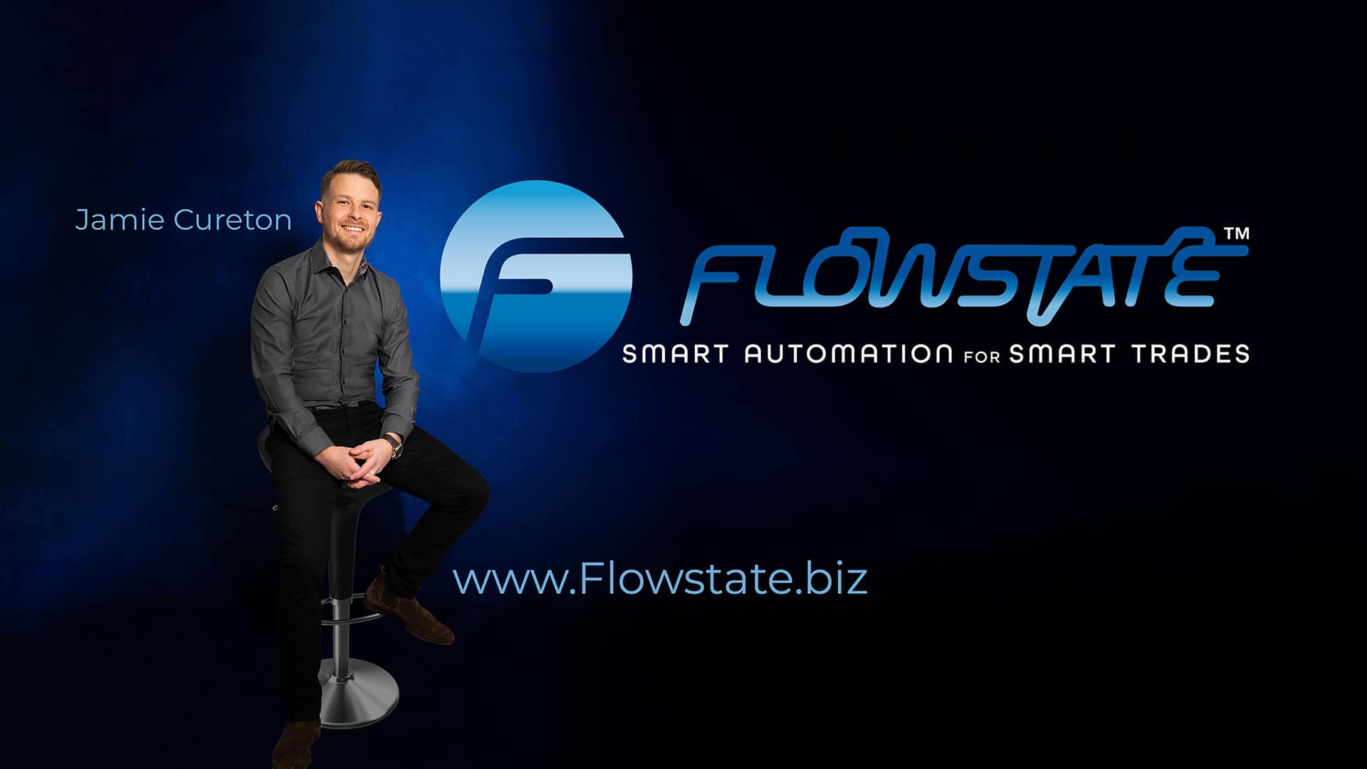 Flowstate logo with photo of Jamie
