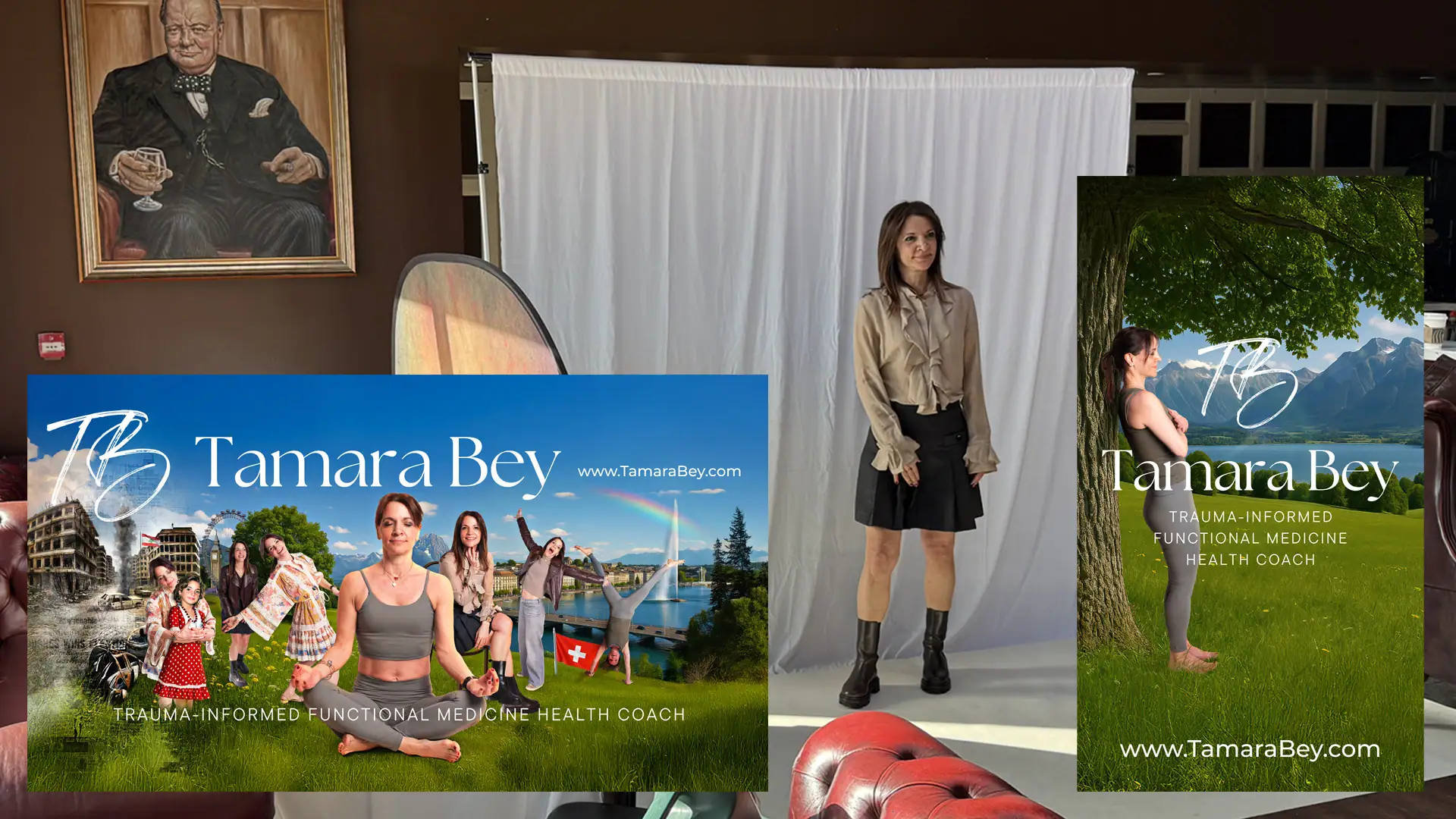 Tamara Bey in a photoshoot, and the resulting social media imagery