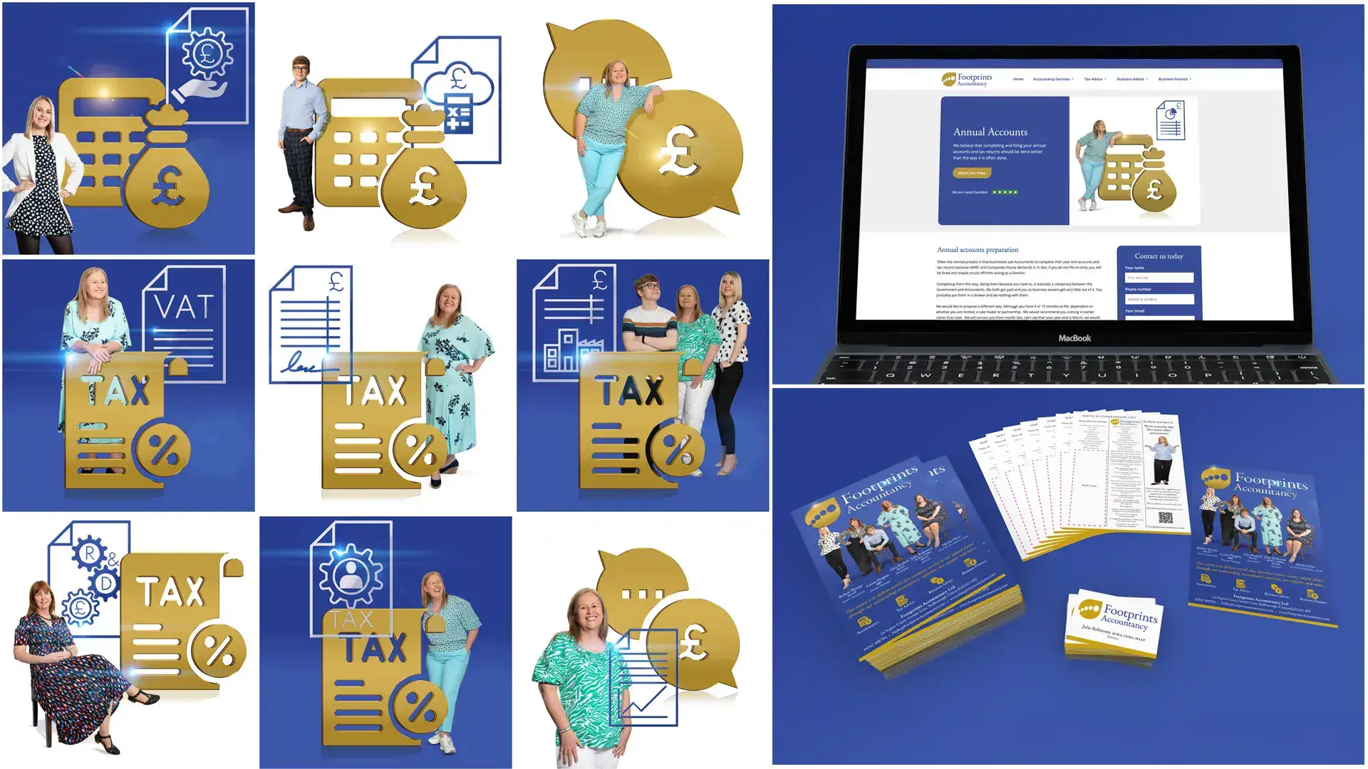 Footprints Accountancy website images and promotional literature